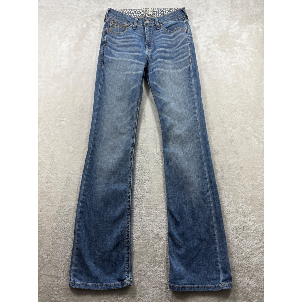 Ariat Womens Real Daniela Bootcut Stretch Blue Jeans 26R Meas: 26x33